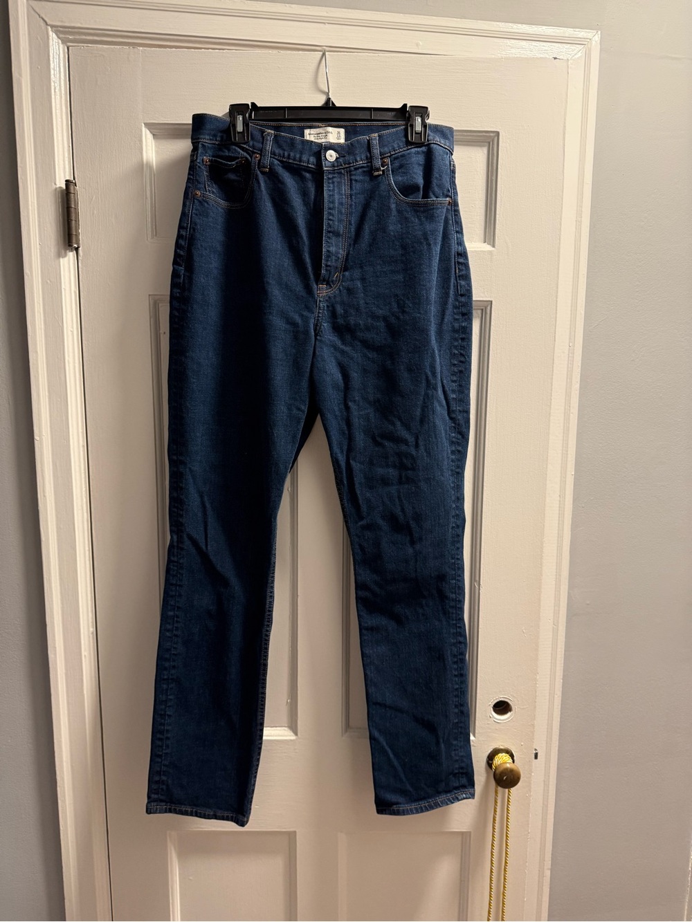 Abercrombie & Fitch Women's Straight Dark Blue Jeans Curve Love